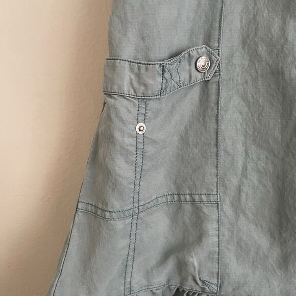 Free People Rough Riding Maxi Skirt Size XS Blue Utility Parachute Long Skirt - Picture 7 of 9